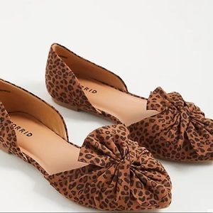 TORRID TWIST BOW DORSAY FLAT - LEOPARD FAUX SUEDE